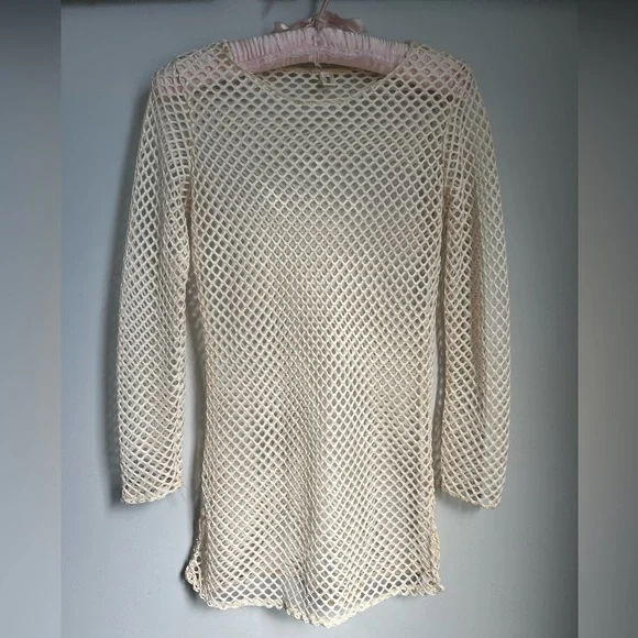 Retro Cream Mesh Top - Picture 1 of 4